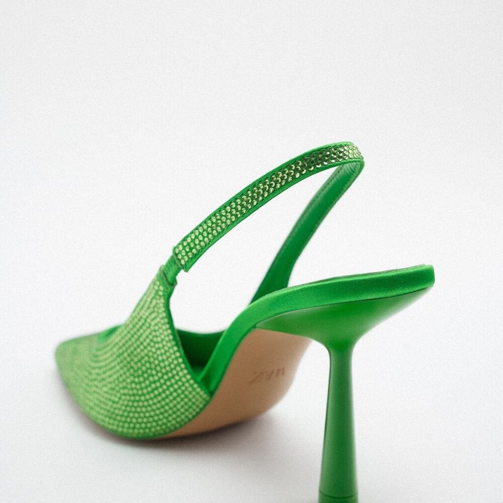 Zara Rhinestone Slingback Heels - Picture 4 of 6